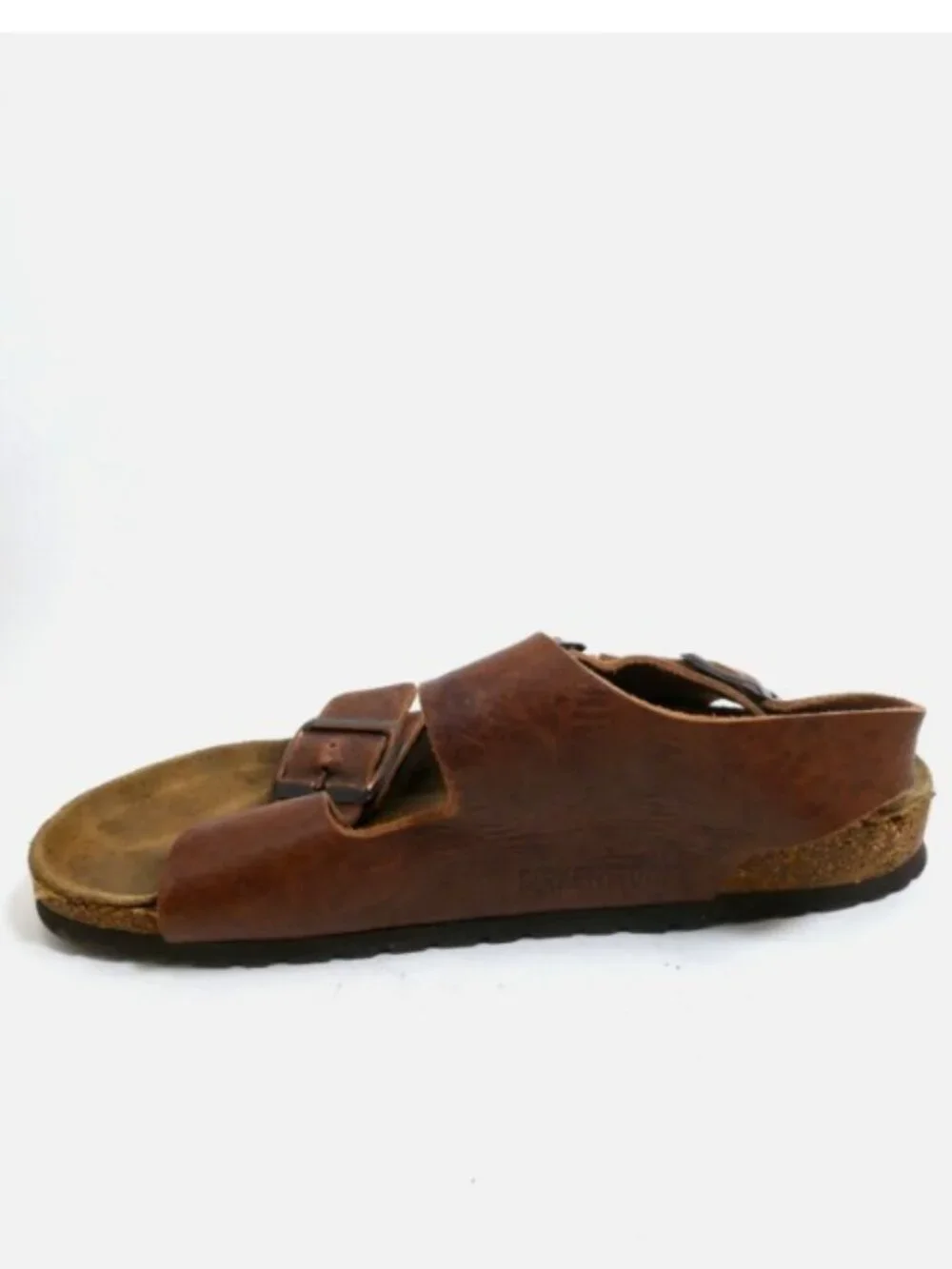 Birkenstock Milano Sz 38 Narrow US 7 - 7.5 Sandals Leather Brown Strappy Casual